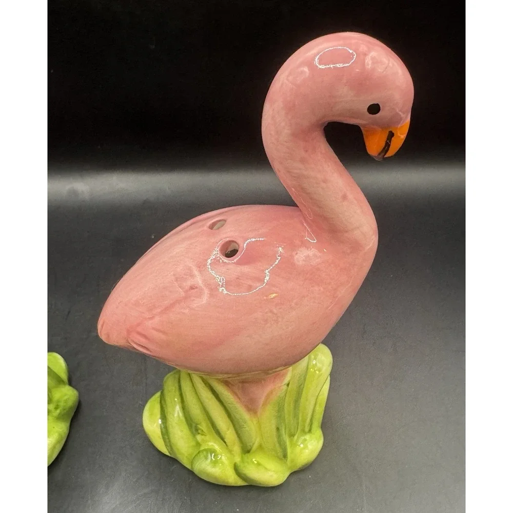 Pink Flamingos Porcelain Salt & Pepper Shakers 4.5
